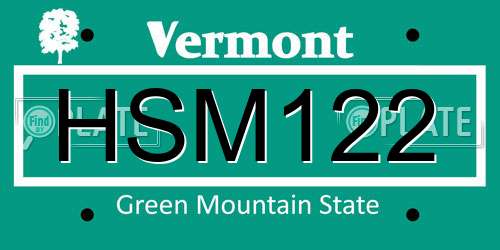 HSM122 Vermont License Plate