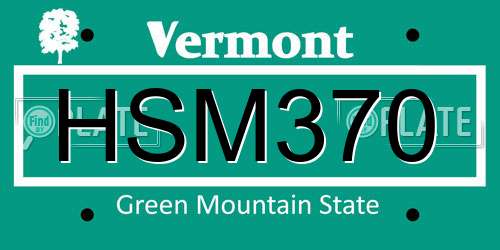 HSM370 Vermont License Plate