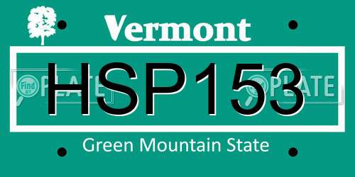 HSP153 Vermont License Plate