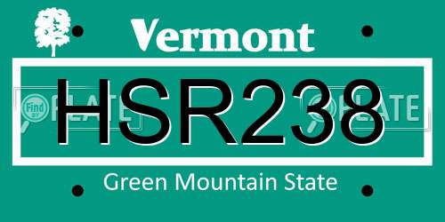 HSR238 Vermont License Plate