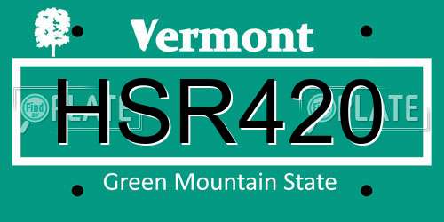 HSR420 Vermont License Plate