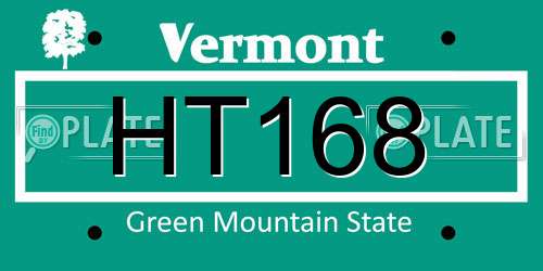 HT168 Vermont License Plate