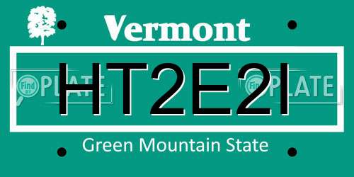HT2E2I Vermont License Plate