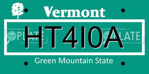 HT4I0A Vermont License Plate