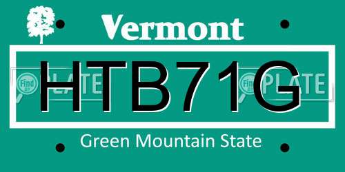 HTB71G Vermont License Plate