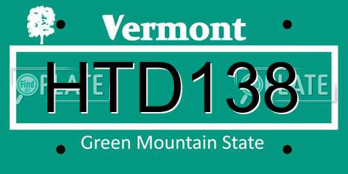 HTD138 Vermont License Plate