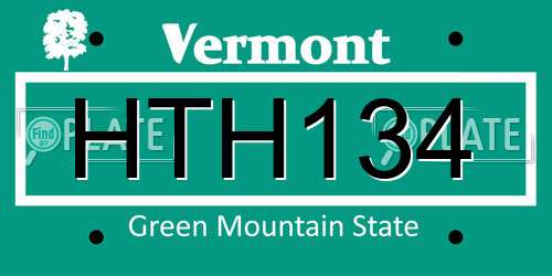 HTH134 Vermont License Plate
