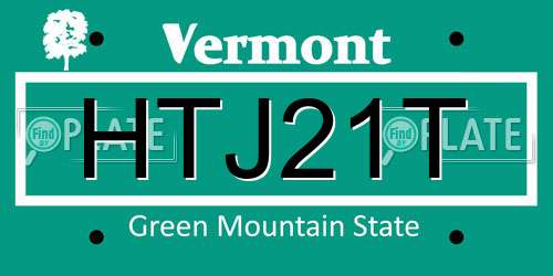 HTJ21T Vermont License Plate