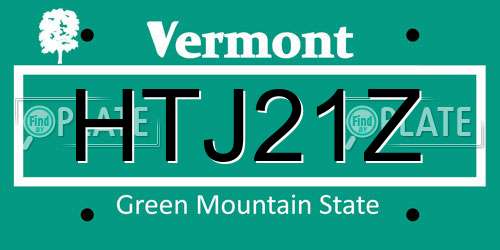 HTJ21Z Vermont License Plate