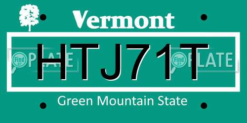 HTJ71T Vermont License Plate