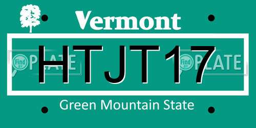 HTJT17 Vermont License Plate