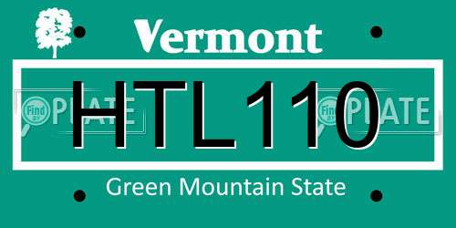 HTL110 Vermont License Plate