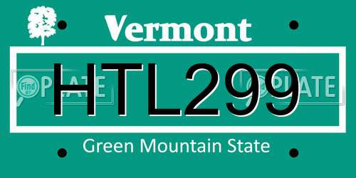 HTL299 Vermont License Plate