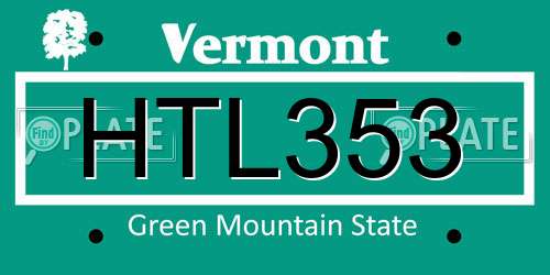 HTL353 Vermont License Plate