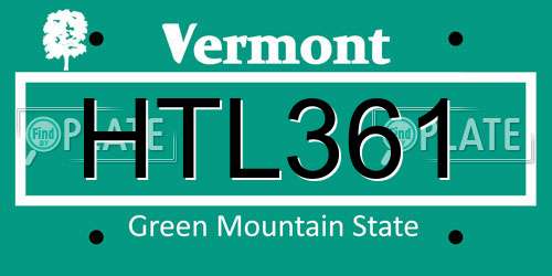 HTL361 Vermont License Plate