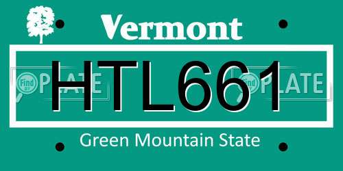 HTL661 Vermont License Plate