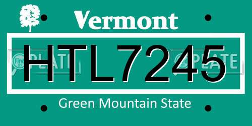 HTL7245 Vermont License Plate