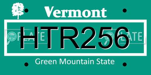HTR256 Vermont License Plate