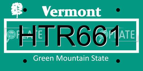 HTR661 Vermont License Plate