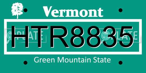 HTR8835 Vermont License Plate