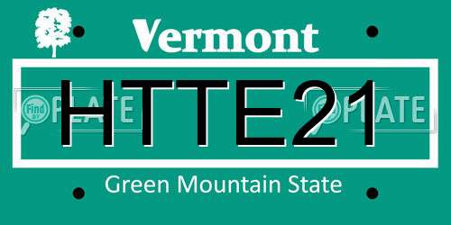 HTTE21 Vermont License Plate