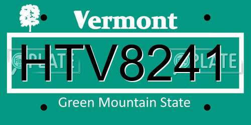 HTV8241 Vermont License Plate