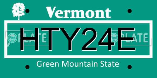 HTY24E Vermont License Plate