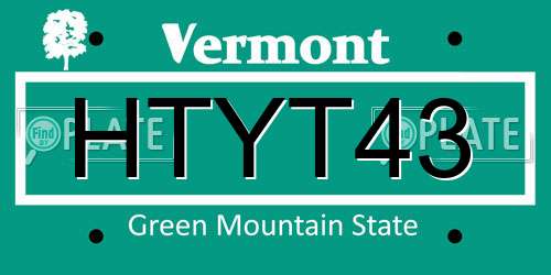 HTYT43 Vermont License Plate