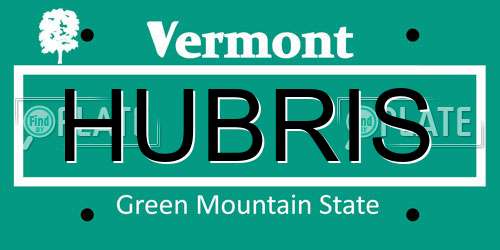 HUBRIS Vermont License Plate