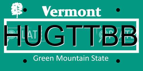 HUGTTBB Vermont License Plate