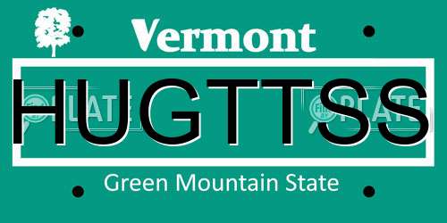 HUGTTSS Vermont License Plate