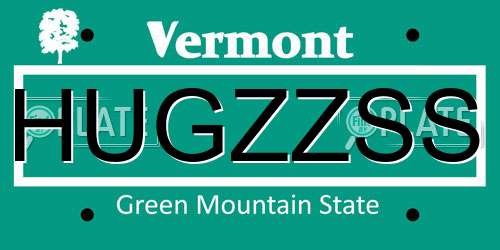 HUGZZSS Vermont License Plate