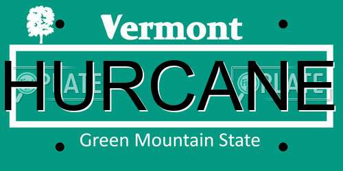 HURCANE Vermont License Plate