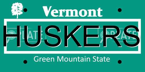 HUSKERS Vermont License Plate