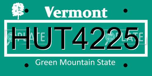 HUT4225 Vermont License Plate