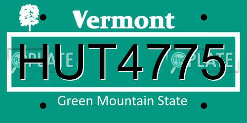 HUT4775 Vermont License Plate