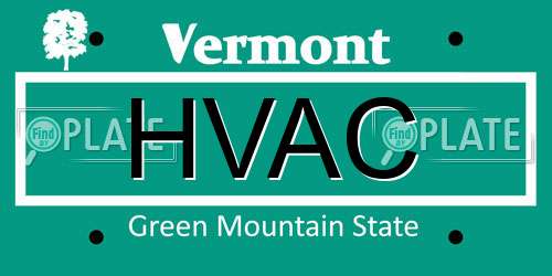 HVAC Vermont License Plate