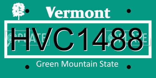 HVC1488 Vermont License Plate