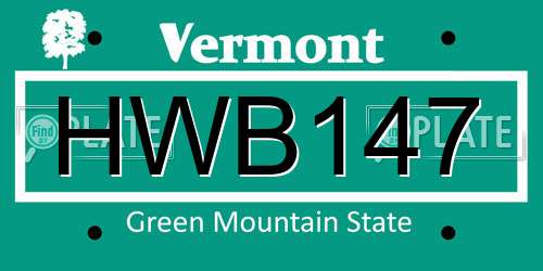 HWB147 Vermont License Plate