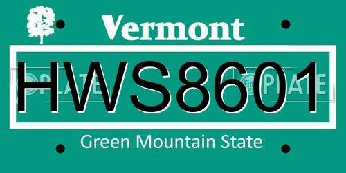 HWS8601 Vermont License Plate
