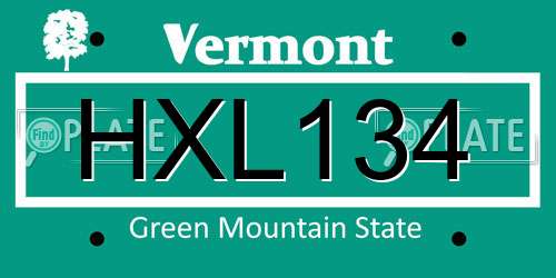 HXL134 Vermont License Plate