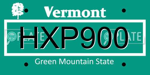 HXP900 Vermont License Plate