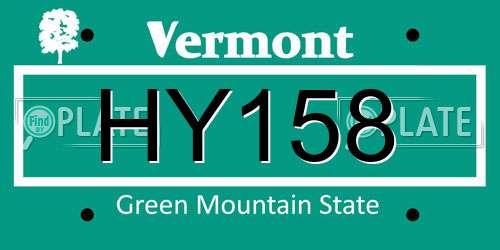 HY158 Vermont License Plate