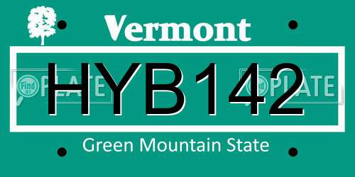 HYB142 Vermont License Plate