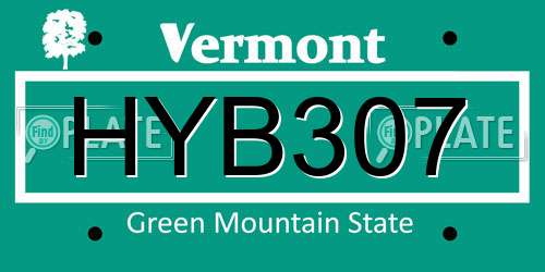 HYB307 Vermont License Plate