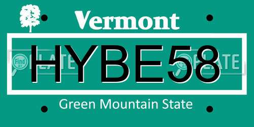HYBE58 Vermont License Plate