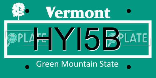 HYI5B Vermont License Plate