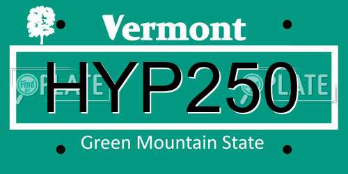 HYP250 Vermont License Plate