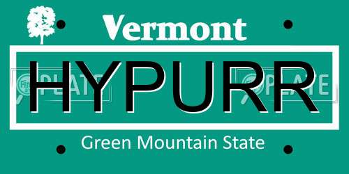 HYPURR Vermont License Plate