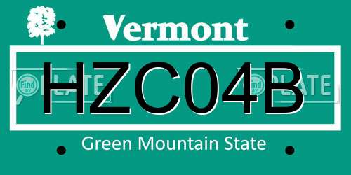 HZC04B Vermont License Plate
